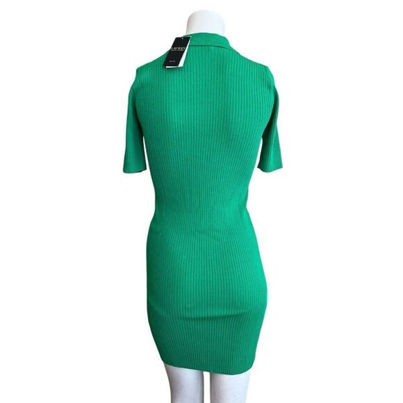 Lauren Ralph Lauren PXS Emerald Green Knit Bodycon Dress Pullover NWT $185 - Picture 3 of 6